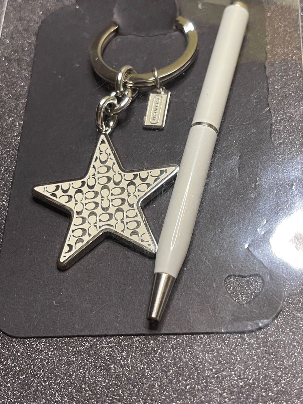 Coach Silver Star Logo Keychain - Picture 7 of 7